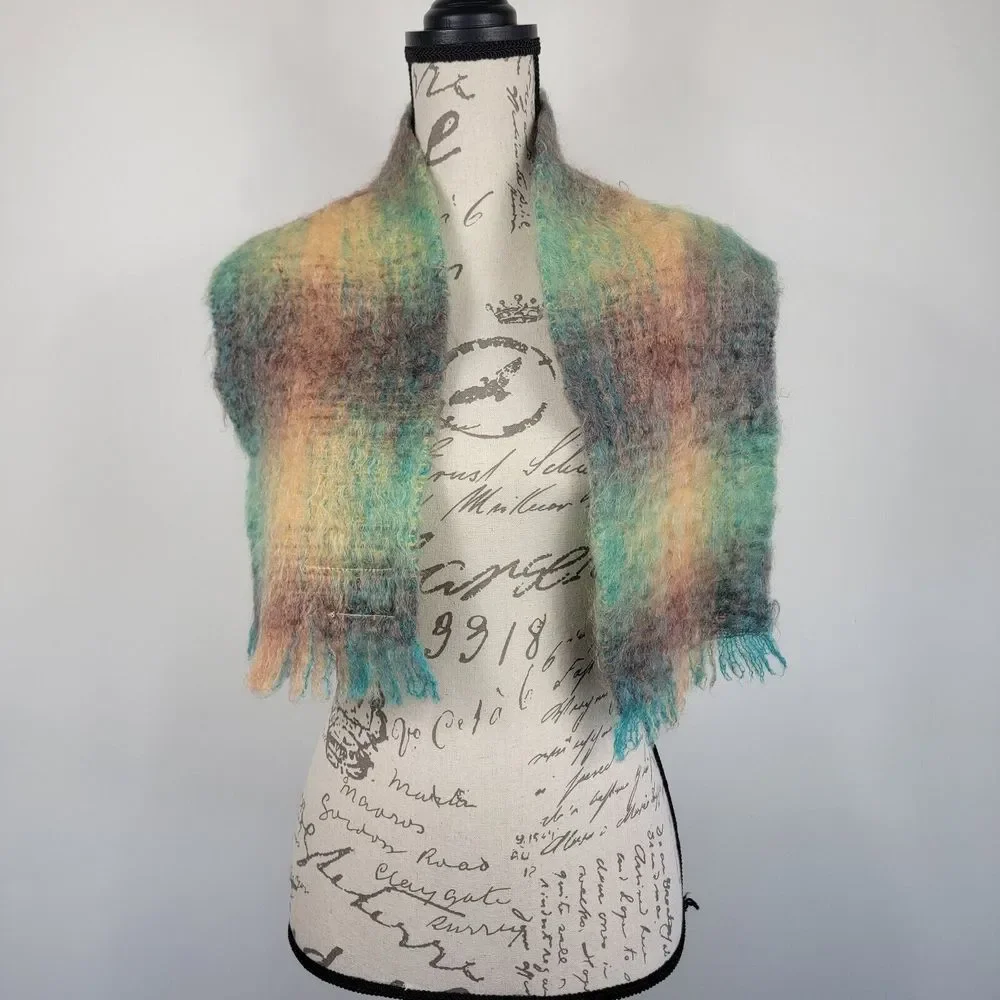 Vintage Craig Na Criedhe Scottish Mohair Blend Neck Wrap Designer Luxe S…‎